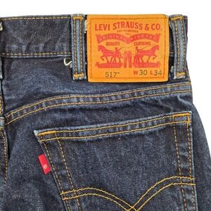 Levis 517 Slim Fit Bootcut Jeans Dark Wash Blue Denim Mens 30x34